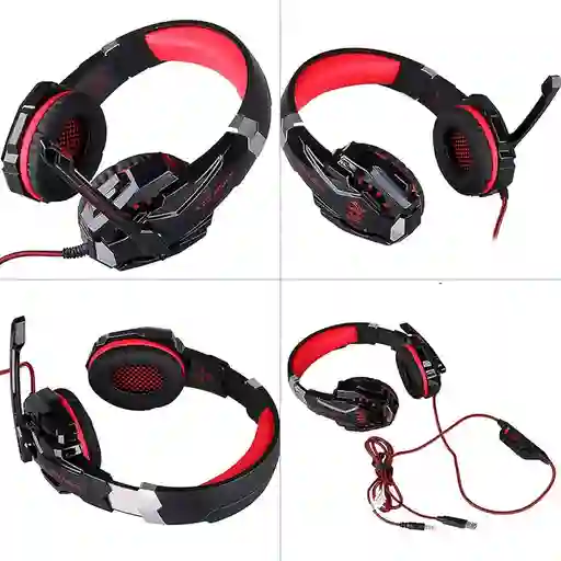 Audifonos Diadema Gamer Kotion G2000 Microfono Rojo