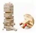 Juego Bloques De Madera Jenga 54 Piezas + 4 Dados (mediano)