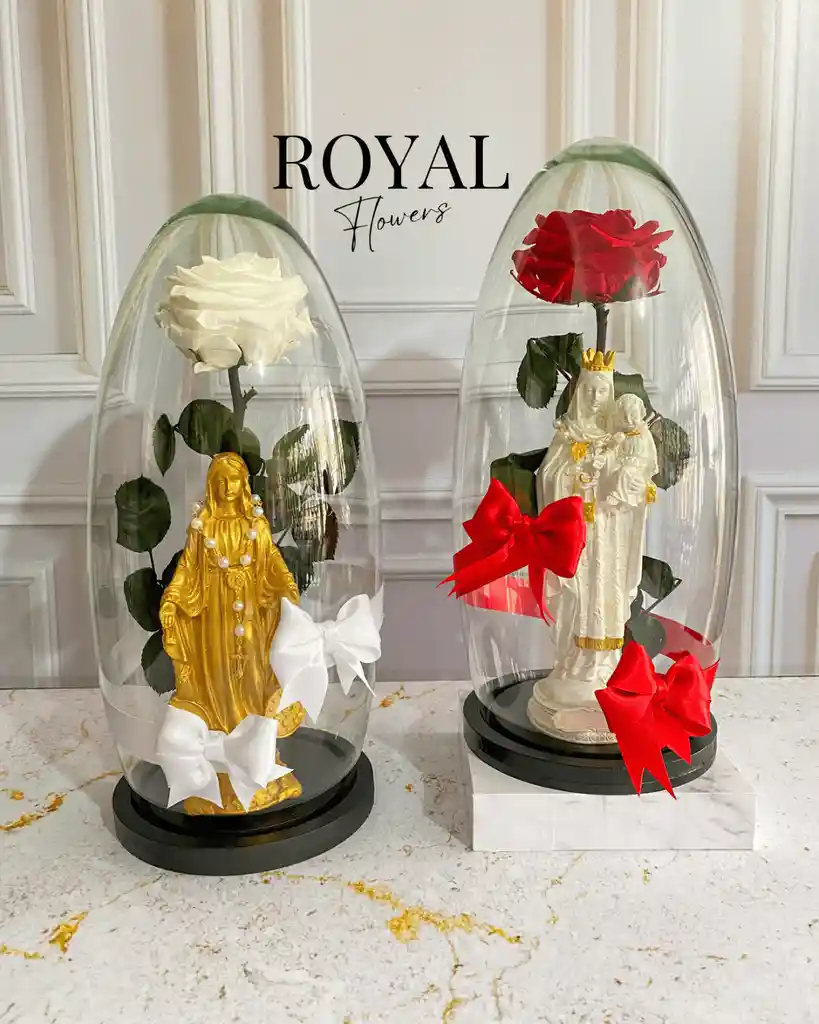 Rosa Preservada Jumbo Y Virgen Grande - Pétalos De Gracia