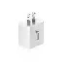 Cargador Genius Pd-20acp Us Blanco Mas Cable Tipo C 1mt