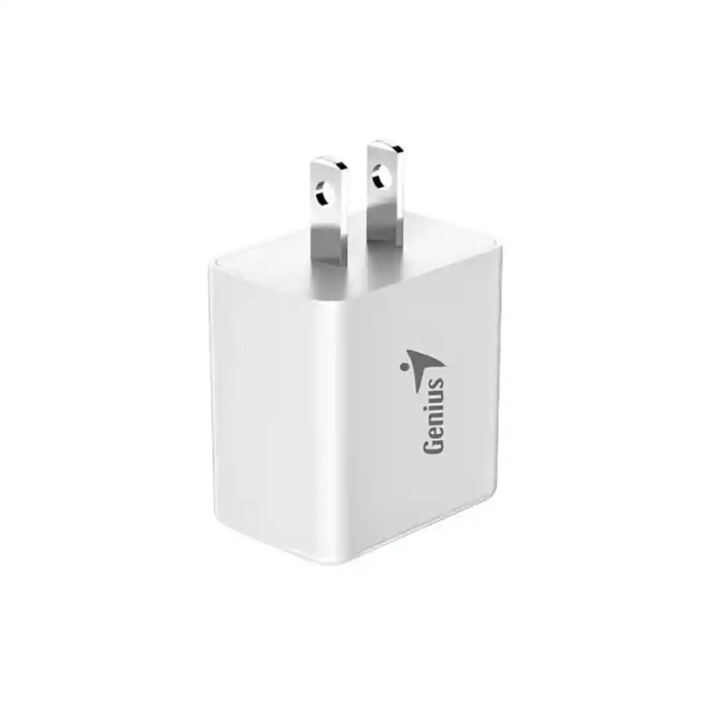 Cargador Genius Pd-20acp Us Blanco Mas Cable Tipo C 1mt