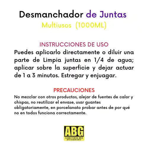 Desmanchador De Juntas Multiusos 1lt + Atomizador ¡¡gratis!! Drops