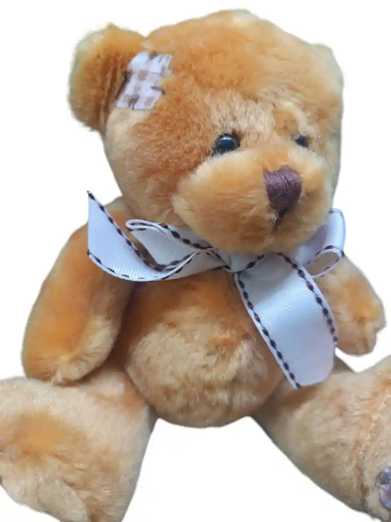 Peluche Oso Café Pequeño Con Moño