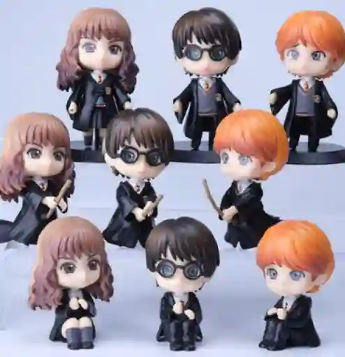 Figura De Colección Harry Potter Ron Weasley Hermione Granger X9