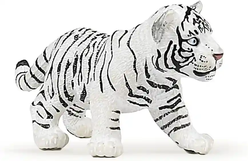 Figura Coleccionable Cachorro Tigre Blanco Pintada A Mano