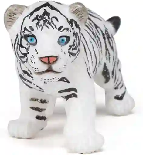 Figura Coleccionable Cachorro Tigre Blanco Pintada A Mano