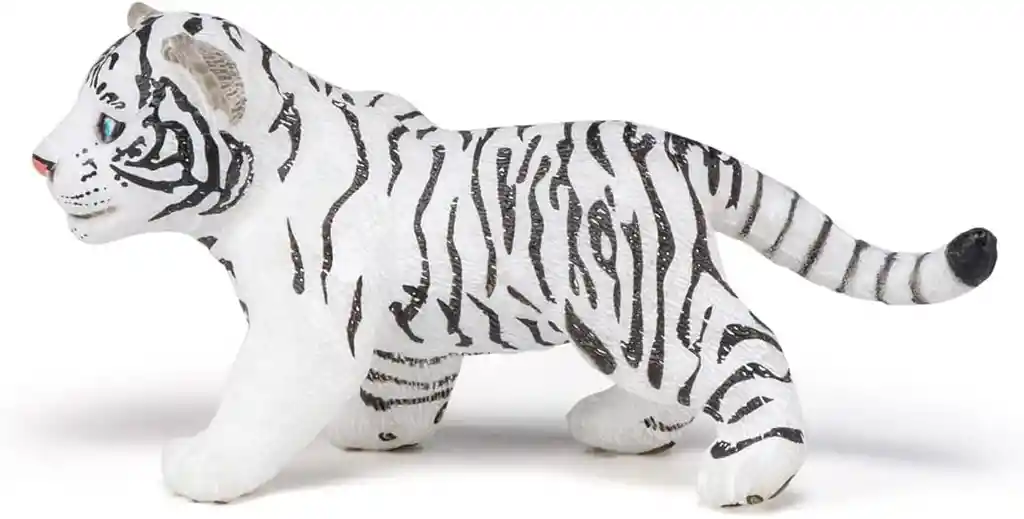 Figura Coleccionable Cachorro Tigre Blanco Pintada A Mano