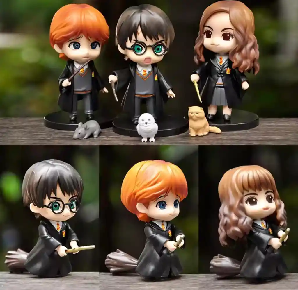 Figura De Coleccion Harry Potter Ron Weasley Hermione Granger Mascotas X6