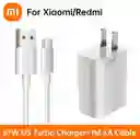 Cargador Xiaomi 67w Carga Rápida Cable Usb A Tipo C