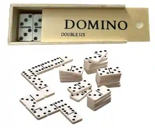 Juego Domino Mediano 28 Fichas Caja De Madera