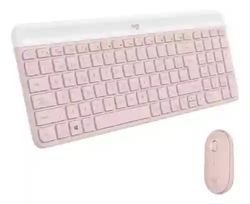 Combo Teclado Y Mouse Logitech Mk470 Rosado