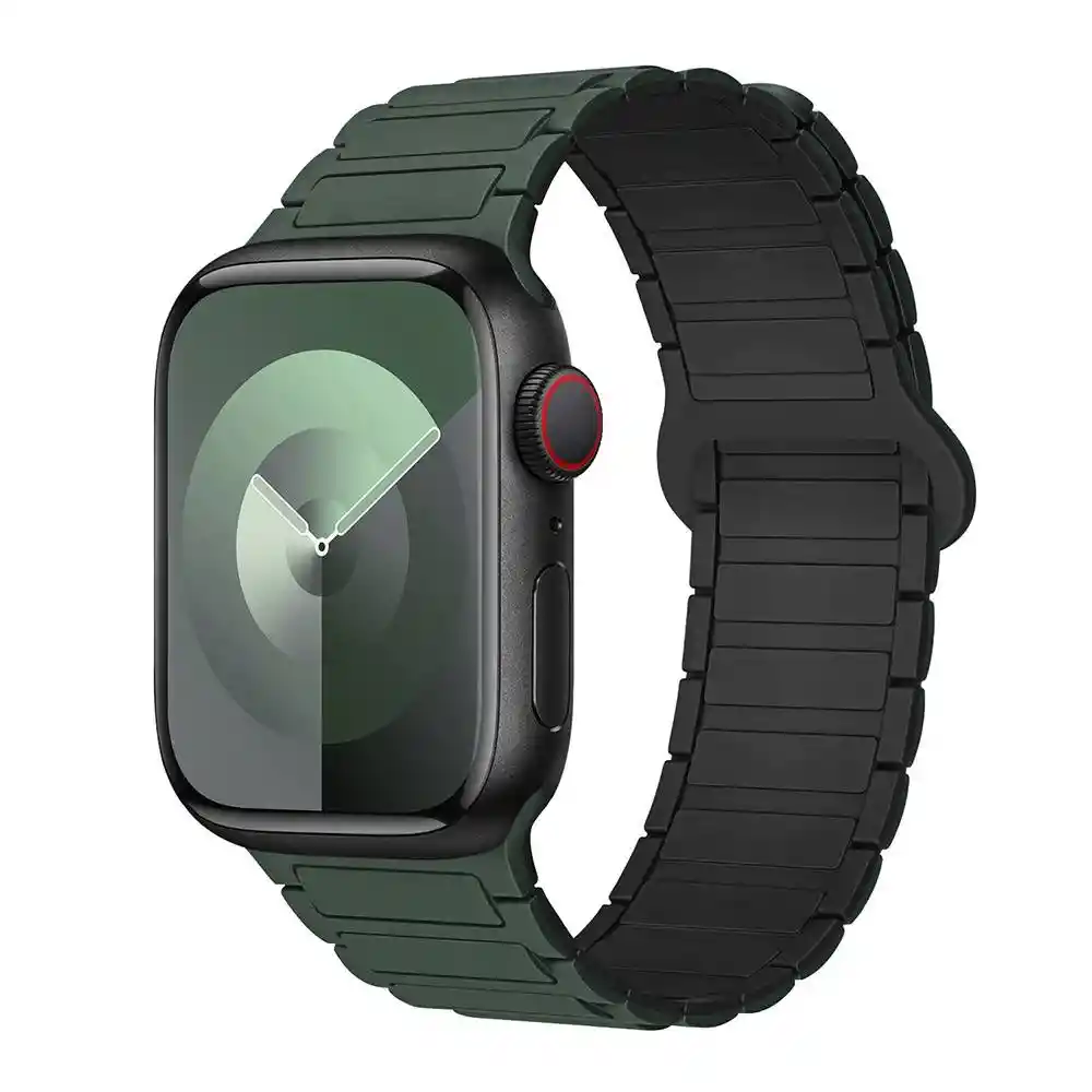 Correa Pulso Manilla Para Apple Watch 42 44 45 49 Ultra Verde Y Negro