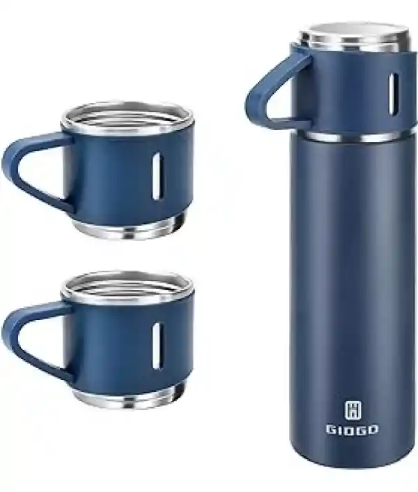 Termo De Acero Inoxidable De 500 Ml Con 2 Tazas Para Servir