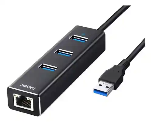 Hub Multipuertos Metálico Red Gigabit Rj45 1000mbps Usb 3.0