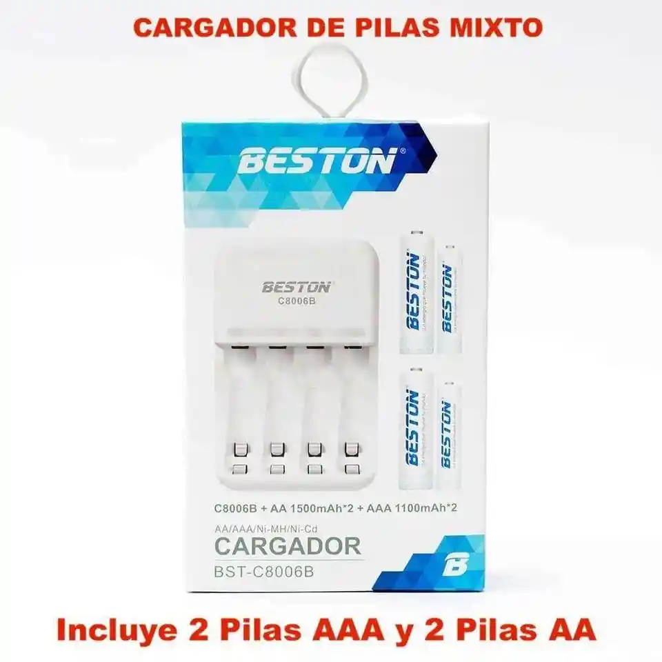 Cargador De Pilas Recargable Mixto Incluye Pilas Aa Y Aaa