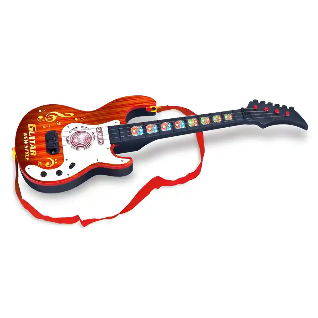 Guitarra Rock Unisex Juguete Luces Interactivo + Baterias