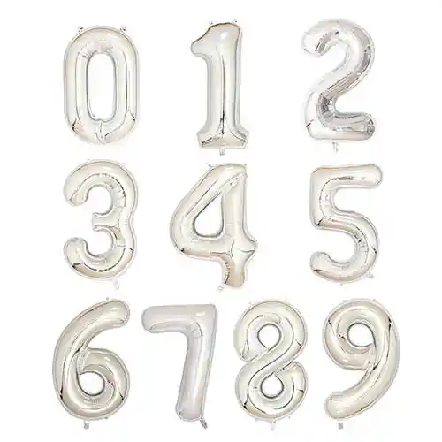 Bomba Plateado 16" Forma Número 5