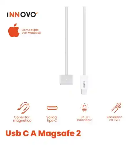 Cable De Carga Magsafe 2 Compatible Macbook Usb-c A 1.8m