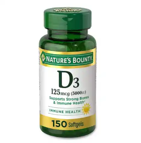 Nature's Bounty Vitamina D3 125 Mcg (5,000 Iu), 150 Cápsulas Blandas