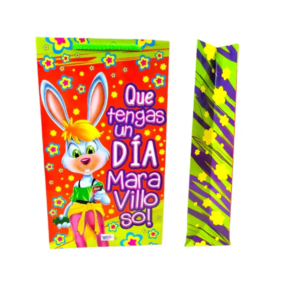 Bolsa Decorada + Tarjeta De Regalo Con Mensaje