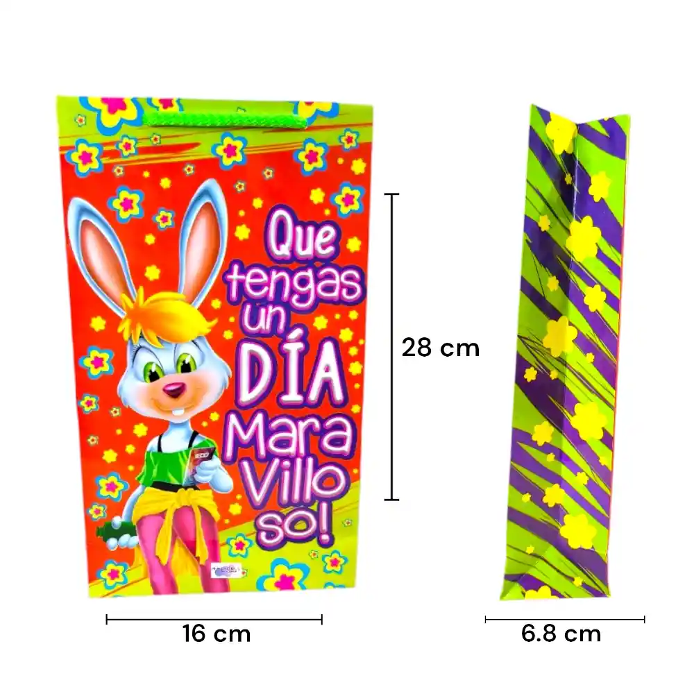 Bolsa Decorada + Tarjeta De Regalo Con Mensaje