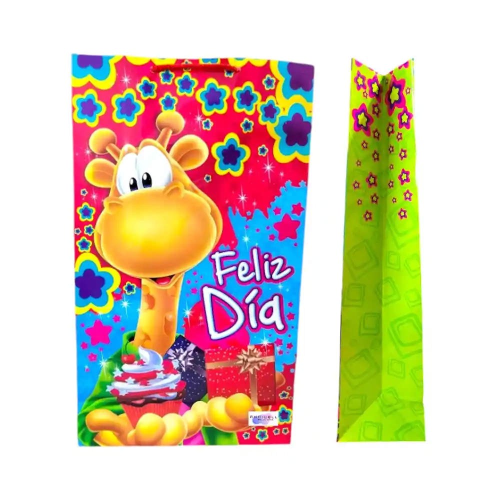 Bolsa Decorada + Tarjeta De Regalo Mediana Con Mensaje