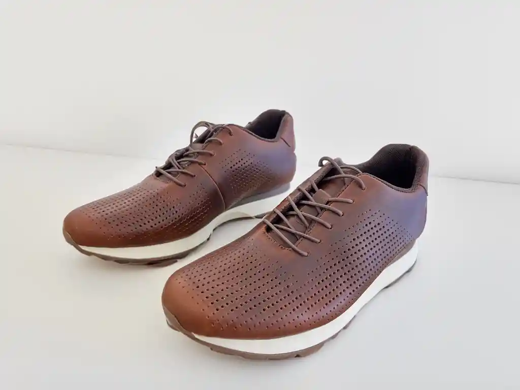 Tenis En Cuero Para Hombre Color Miel Café