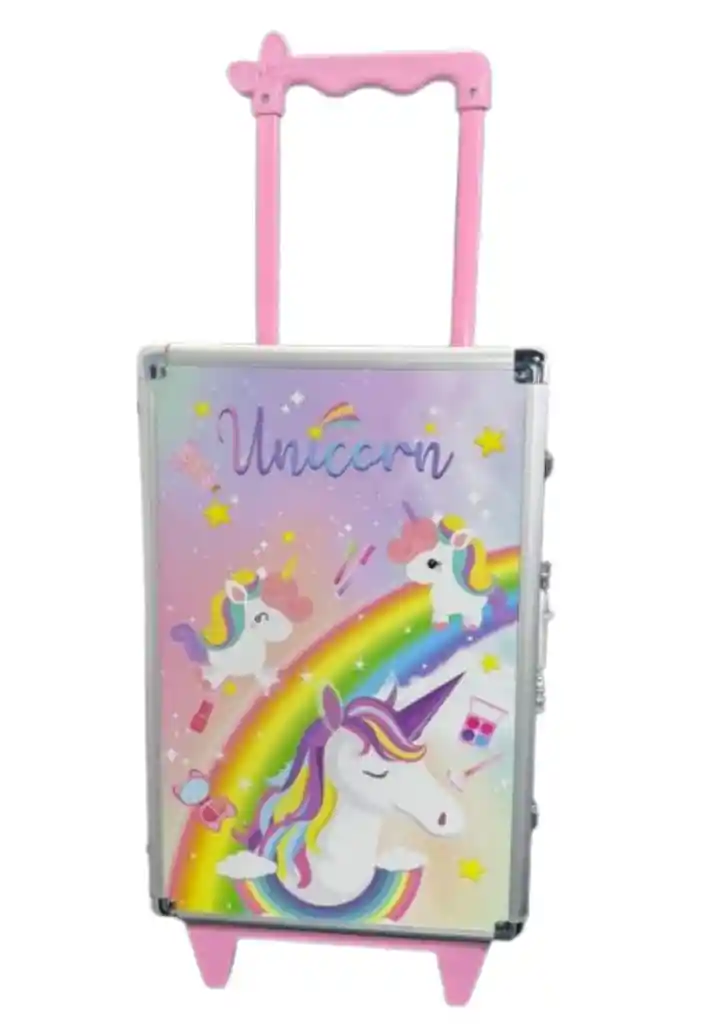 Maleta Carro De Maquillaje Unicornio Y Accesorios