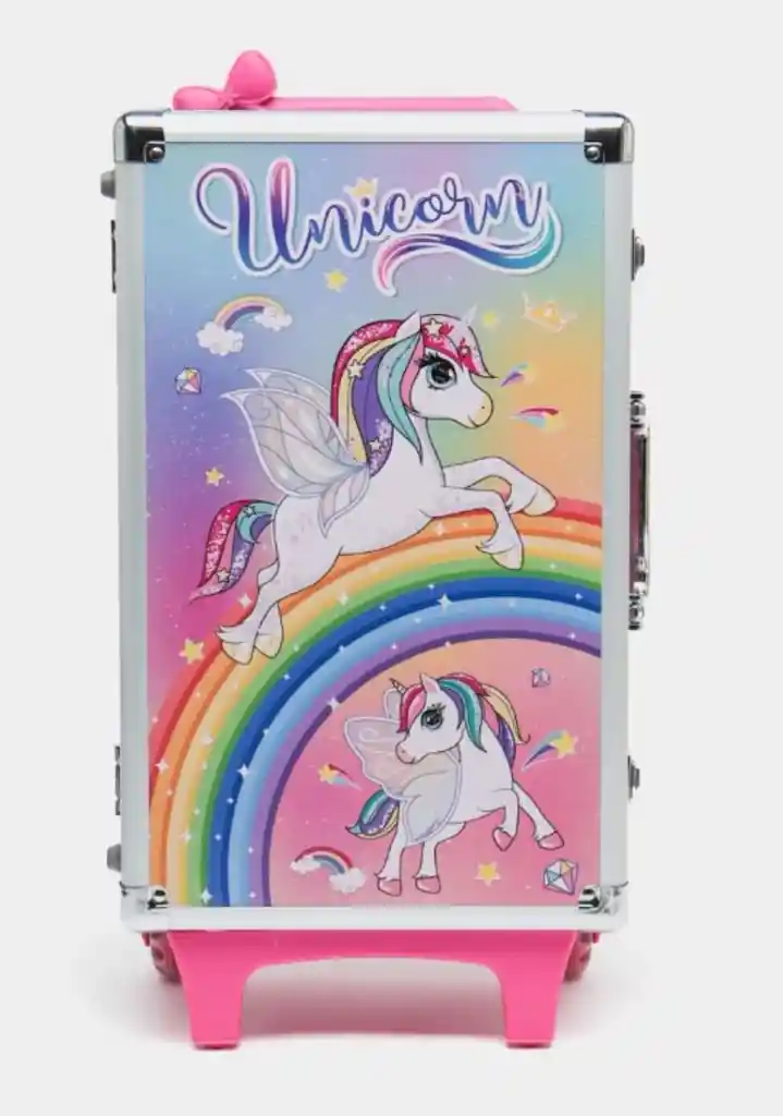 Maleta Carro De Maquillaje Unicornio Y Accesorios