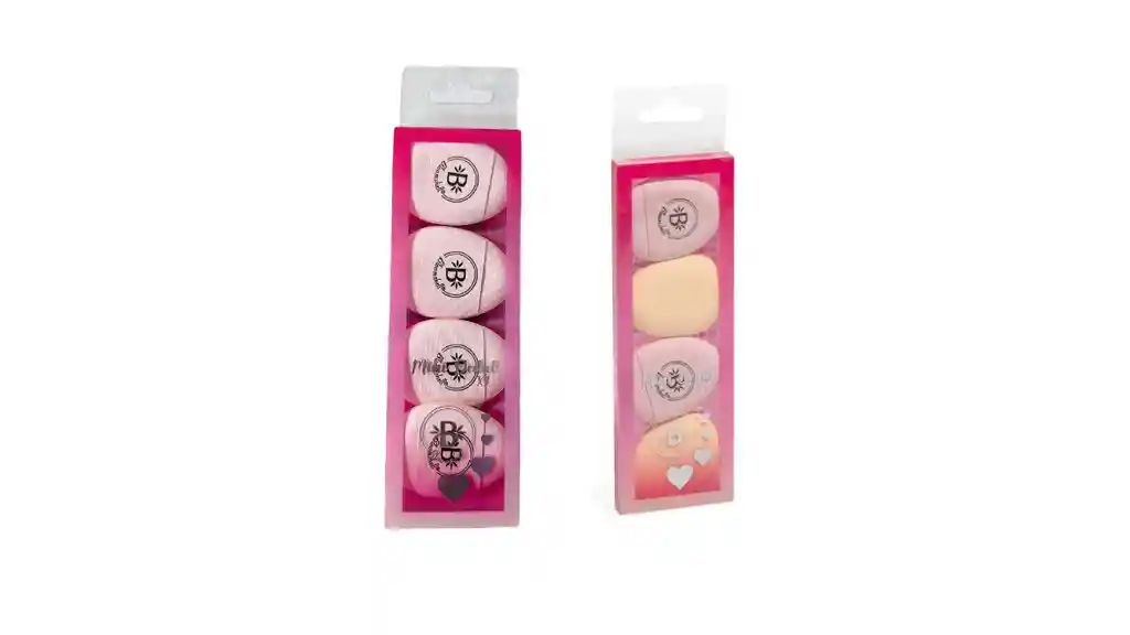 Kit X 4 Esponjas Borlas Mini Dedal Rostro Maquillaje Bloomshell