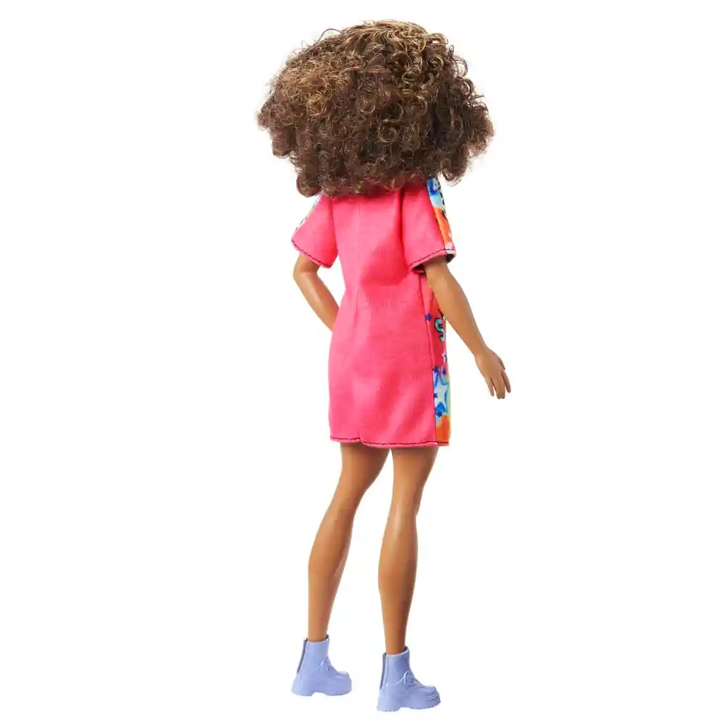 Muñeca Barbie Fashionista Morena Vestido De Graffiti Hpf77