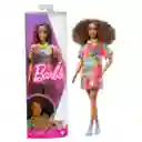 Muñeca Barbie Fashionista Morena Vestido De Graffiti Hpf77