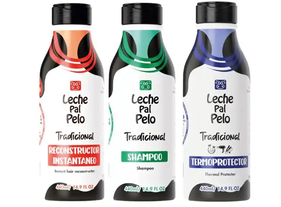 Kit Tradicional (shampoo + Reconstructor + Termoprotector) Leche Pal Pelo 440ml