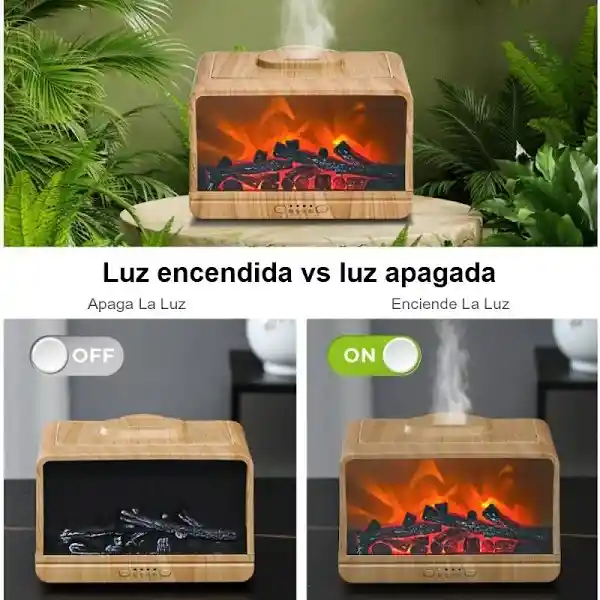 Difusor De Aromas 300ml Efecto Llamas Chimenea Humidificador 110v