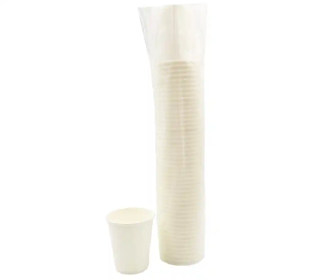 Vasos De Cartón Blanco 7 Oz X50 Unidades