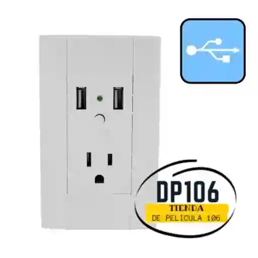 Toma Corriente Pared 110v X2 Usb Enchufe Cargador Hogar