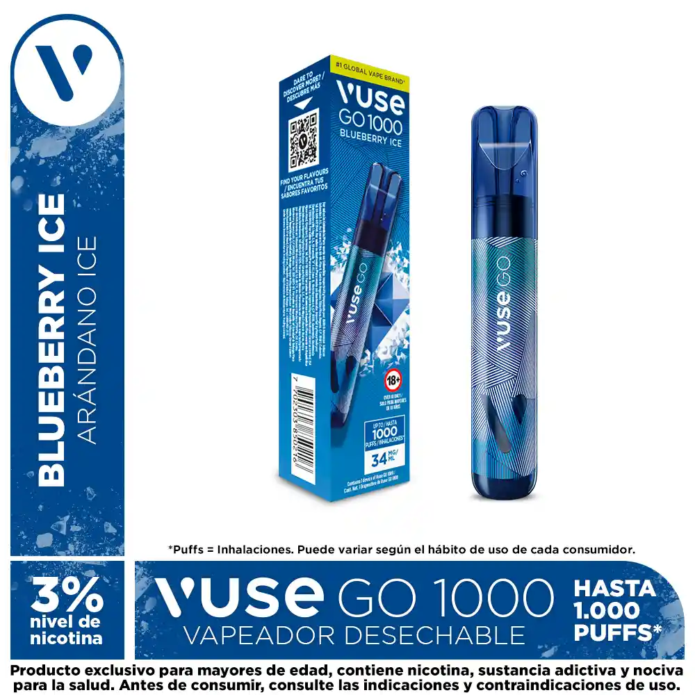 Vuse Go 1000 Blueberry Ice 34 Mg/ml