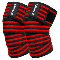 Bandas Rodilleras Gym Pesas Gimnasio Vendas Compresión Rojo/negro St3427
