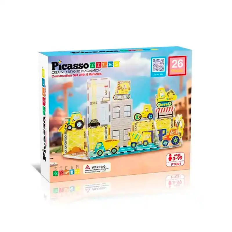 Set Armable Magnetico 26 Piezas Con 8 Personajes Figuras De Acción Vehículos Picasso Tiles