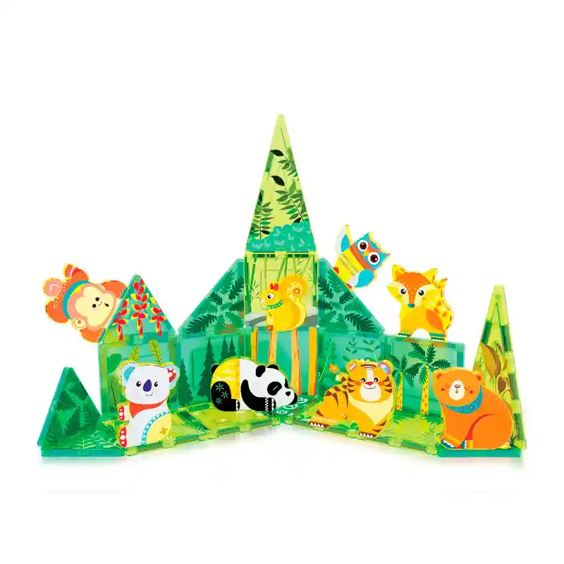 Set Armable Magnetico 26 Piezas Con 8 Personajes Figuras De Animales Del Bosque Picasso Tiles