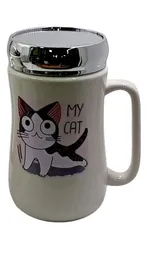 Regalo Pocillo Vaso Mug De Gato Taza Ceramica Tapa My Cat Catlovers