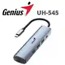 Adaptador Genius 5 En 1 Mod. Uh-545 Hub Usb C A Red Usb Color Gris