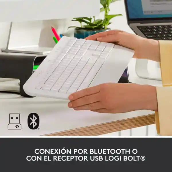 Logitech Signature K650 Teclado Bluetooth Bolt Blanco Idioma Español