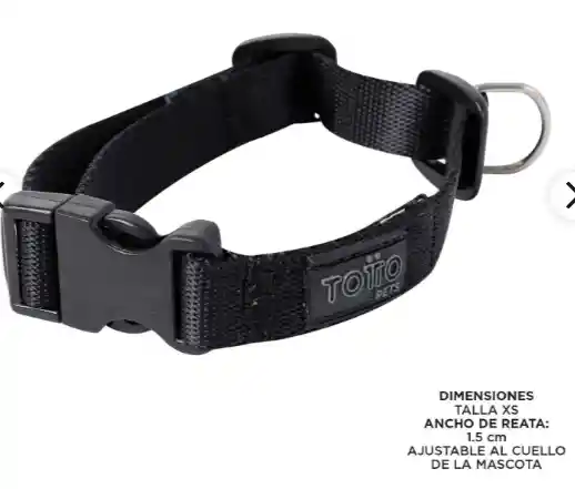 Collar Totto Ajustable Para Perro Mylu Xs Negro