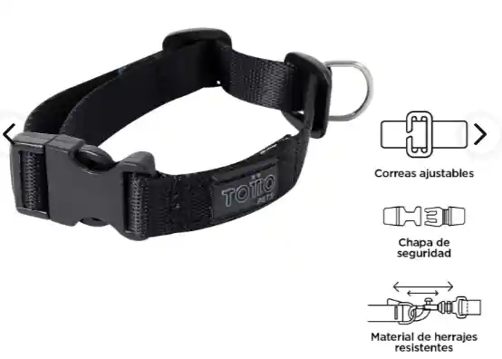 Collar Totto Ajustable Para Perro Mylu Xs Negro