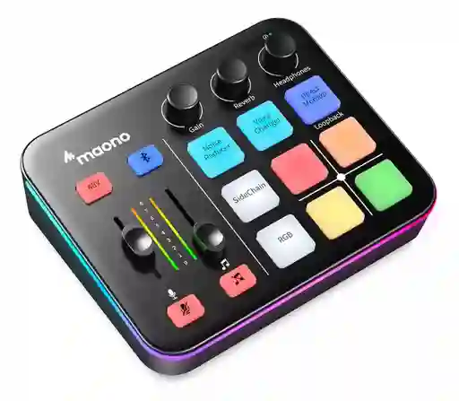 Maono Gaming Audio Mixer Botones Rgb Phantom Power 48v