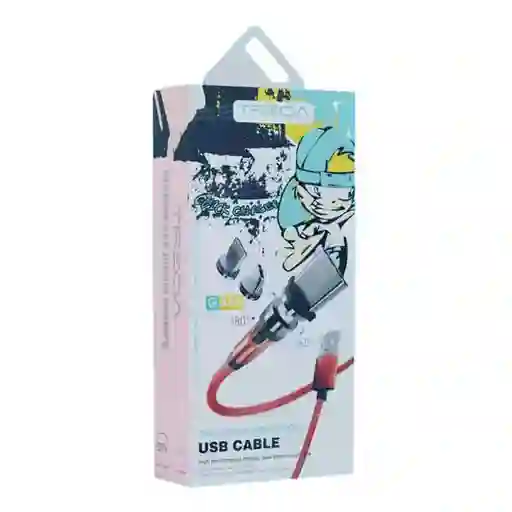 Cable De Carga Magnetico 3.4a 3en1 (v8 Tipo C-ios) Treqa