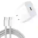 Cargador 20w Tipo C A Tipo C Para Iphone 15 Plus