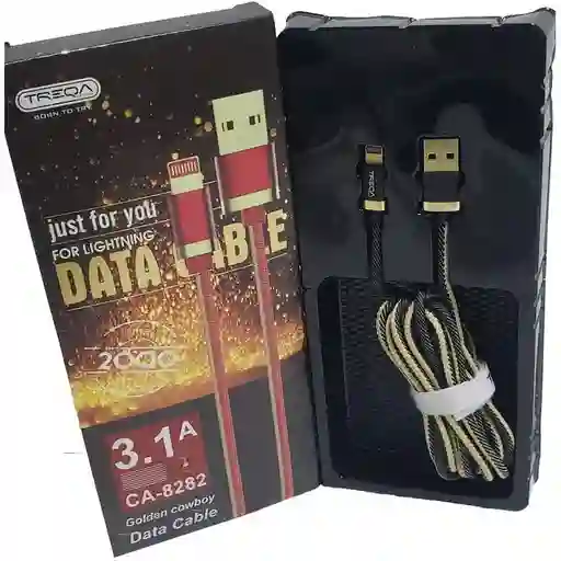 Cable De Carga Usb, Lightning Trenzado Treqa Ca-8282