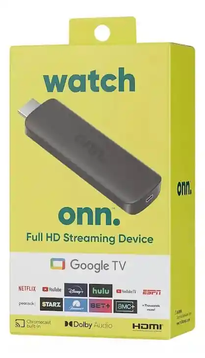 Tv Box Watch Onn Tv Full Hd Google Tv Chrome Cast, Control De Voz Convertidor A Smart Tv